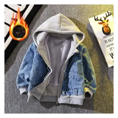 (as the picture, 120) Children&apos;s Boys Denim Jacket Spring New Children&apos;s Denim Clothes