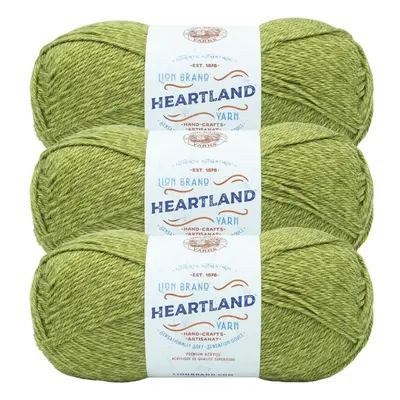 Lion Brand Yarn Heartland Yarn for Crocheting, Knitting, and Weaving, Multicolor Yarn, 3-Pack, H