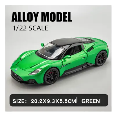 (Green) Large 1/22 Maserati MC20 Sport Car Alloy Model Car Diecast Metal Scale Collection Vehicl