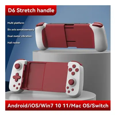 (white red) D6 Wireless Stretching Extendable Gaming Controller Bluetooth-Compatible