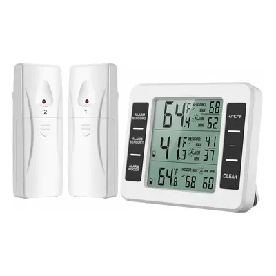 ORIA Fridge Thermometer, Digital Freezer Thermometer with Indoor Temperature Monitor and Wireles