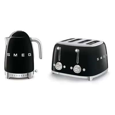 Smeg KLF04BLUK Jug Kettle with Temperature Settings , 3KW, 1.7L & TSF03BLUK Slice Toaster, Extra