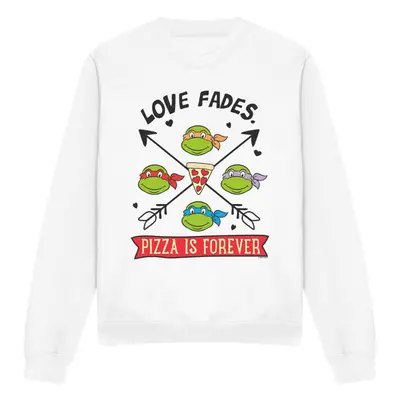 (L, White) Teenage Mutant Ninja Turtles Unisex Adult Pizza Is Forever Sweatshirt