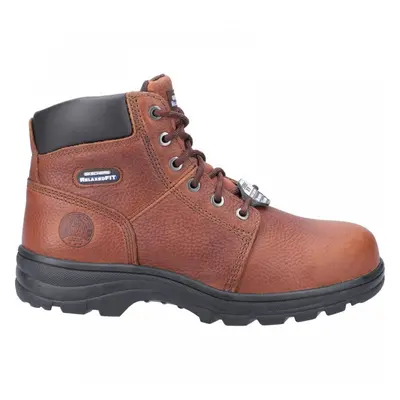 (14 (Adults'), Brown) Work Relaxed Fit: Workshire ST Brown Steel Toe Cap Mens Safety Lace-up Ank