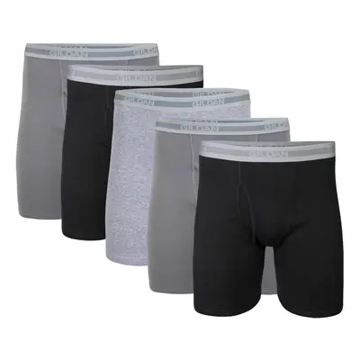 Gildan Men's Underwear Boxer Briefs Multipack Black/Charcoal/Sport Grey (5-Pack) Large