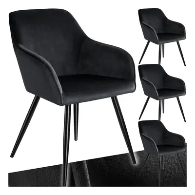 (black, Set of 4) Dining Chair Accent Bedroom Furniture Velvet Armchair Living Room Chairs Set