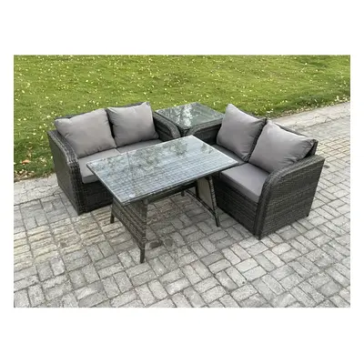 Fimous Outdoor Garden Furniture Sets Pieces Wicker Rattan Furniture Sofa Sets with Love Sofa Sid