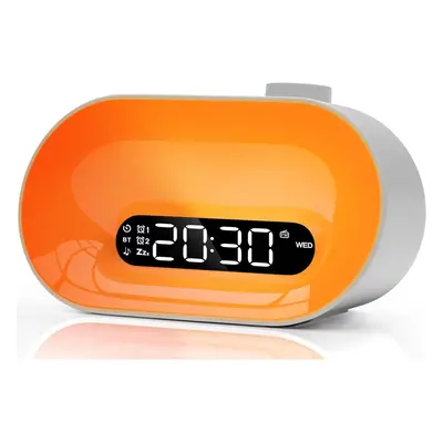 (White) Sunrise Alarm Clock, Wake-up Light with Sunrise Simulation, Bluetooth Speaker Sound Mach