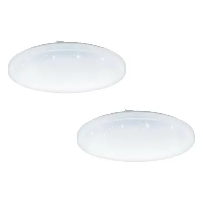 2 PACK Wall Flush Ceiling Light White Shade White Plastic Crystal Effect LED