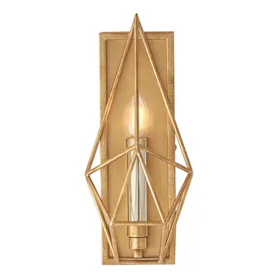 Antique Gold & Silver Leaf Angular Framed Wall Light Dimmable LED Filament Lamp