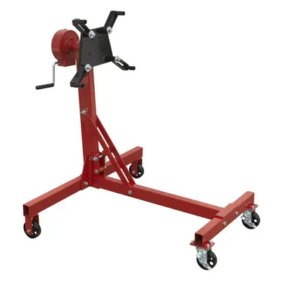 450kg Folding Worm Drive Engine Stand - Fully Adjustable Mounting Arms - Castors