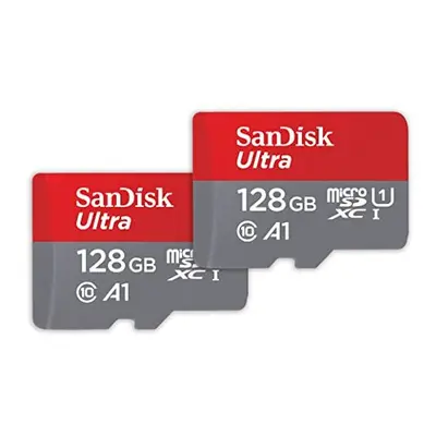 128GB Ultra microSDXC card SD adapter up to MBs with A1 App Performance UHSI Class U1 Twin Pack