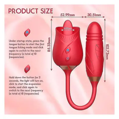 (A) Roses Mantinghua 3rd Generation Double Tongue Licking Vibration Telescopic Vibrating Egg Fem