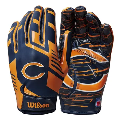 Wilson NFL Stretch Fit Football Gloves - Youth Chicago Bears