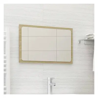 vidaXL Bathroom Mirror Sonoma Oak 23.6x0.6x14.6 Engineered Wood