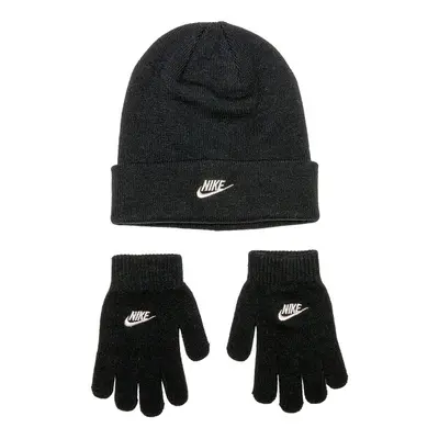 Nike Girls' Beanie & Gloves Piece Set (Black) One Size Fits All (7-1