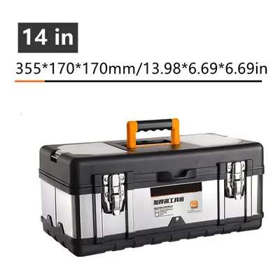 (14 inches) Multiple Specifications Toolbox Double Layer Tools Storage Box with Handle Multifunc