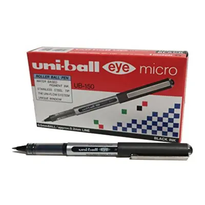 uni-ball UB-150 Eye Black Rollerball Pens. Premium Micro 0.5mm Ballpoint Tip for Super Smooth Ha