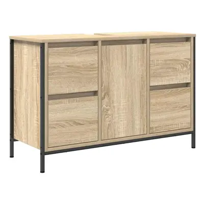 vidaXL Basin Cabinet with Drawers Sonoma Oak 90x34.5x60 cm