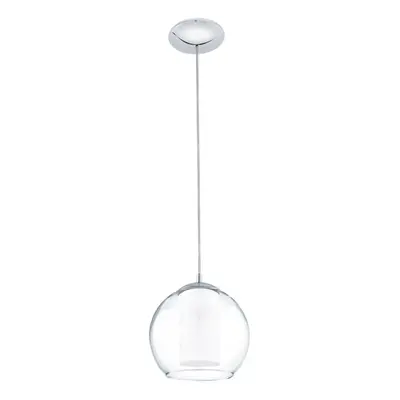 Pendant Light Colour Chrome Shade White Clear Satin Glass Glass Bulb E27 1x60W