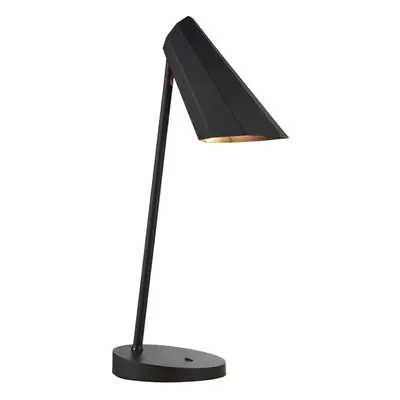 Matt Black Angled Table Lamp - Adjustable Head - Modern Desk Task Light