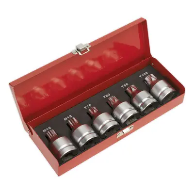 6pc TRX SECURITY & SPLINE SECURITY Socket Bit Set - 3/4" Square Drive - M18 T100