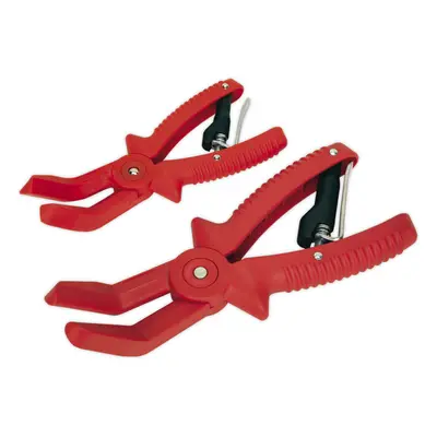 2 Piece Degree Hose Pinch Tool Set - Auto-Locking Mechanism - Smooth Jaws