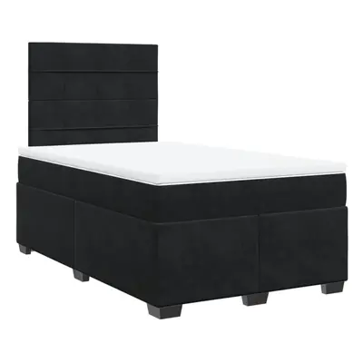 vidaXL Box Spring Bed with Mattress Bedstead Bed Base Black 120x200 cm Velvet