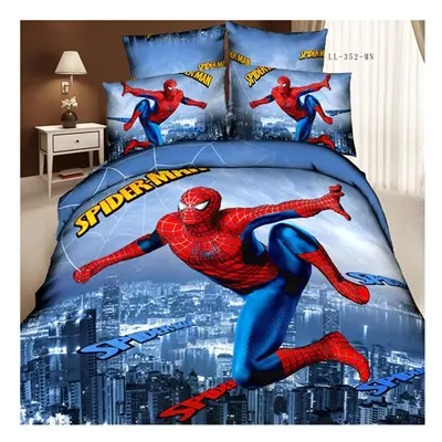 (Blue House, Kingï¼3pcsï¼) 3D Spiderman Bedding Set