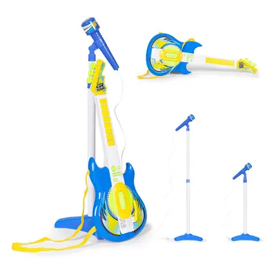 Electric guitar microphone stand set for children mp3 - blue