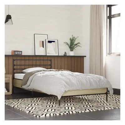 vidaXL Bed Frame Sonoma Oak 75x190 cm Small Single Engineered Wood and Metal