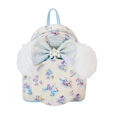 Mickey Mouse Mickey Mouse & Friends Winter Mini Backpack by Loungefly with Headband - White, Blu