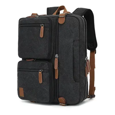 (black) Fashion Men&apos;s Multifunctional Business Handbag Shoulders Bag Large Capacity Travel 