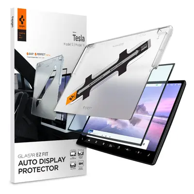 Spigen Tempered Glass Screen Protector [GlasTR EZ FIT] Designed for Tesla Model (2021/2022/2023/