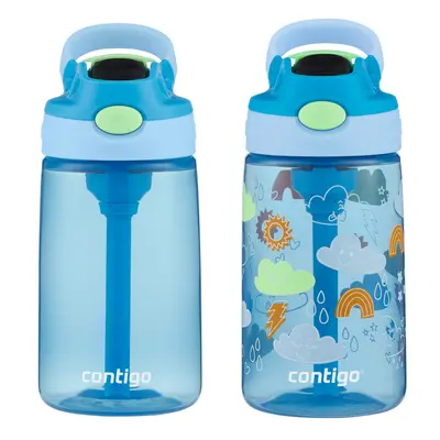 Contigo Kids Water Bottle with Redesigned AUTOSPOUT Straw 14oz Pack Blue Poppy and Periwinkle Bl