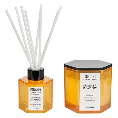 Scented Candle with Fragrance Reed Diffuser CLASSY TINT Soy Wax Fresh Notes