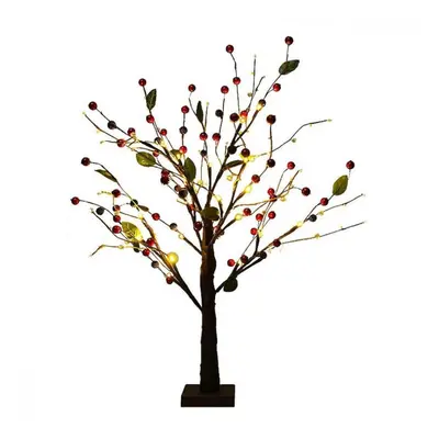 Pre Lit Red Fruit Tree 55cm Led For Thanksgiving Christmas Holiday Party Festival Decorations Pl