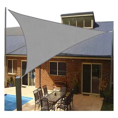 SUNLAX Sun Shade Sail 16.5'x16.5'x16.5' Grey (Gray) Triangle Canopy