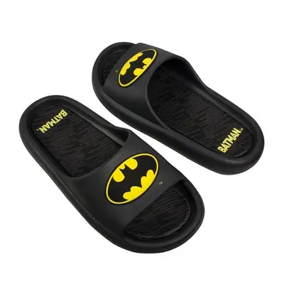 Batman 872378-size13-14 Logo Mens Cloud Comfort Foam Slide Sandals - Size