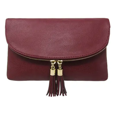 Solene Women's Envelop Clutch Crossbody Bag With Tassels Accent (WU075