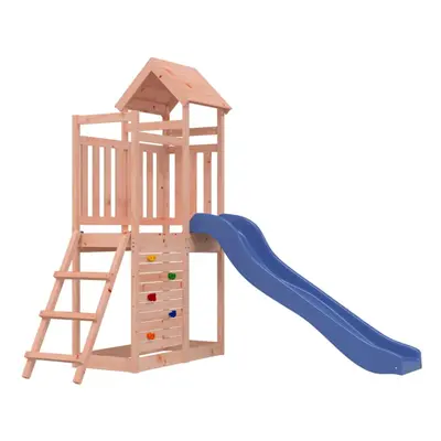 (solid douglas wood) vidaXL Playhouse Climbing Frame Play Frame with Slide Rockwall Solid Wood P