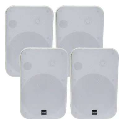 4x 6.5 200W Moisture Resistant Stereo Loud Speakers 8Ohm White Wall Mounted