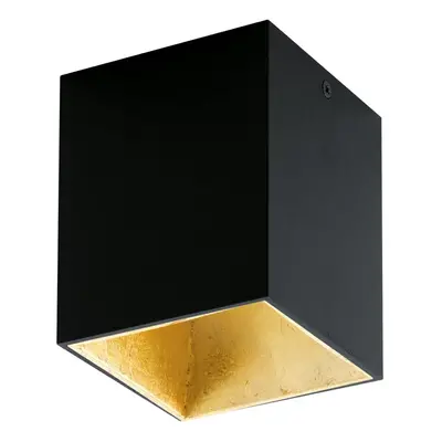 Wall / Ceiling Light Black & Gold Square Downlight 3.3W Built in LED