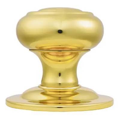 75mm Centre Door Knob Polished Brass Outdoor External Front Door Handle