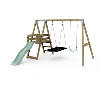 Premium Double Swing with Deck - Flex and Boat Mint Green