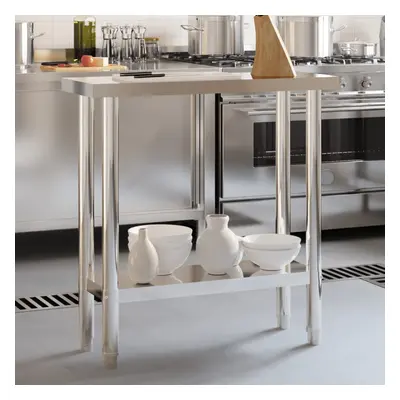 vidaXL Kitchen Work Table 82.5x30x85 cm Stainless Steel