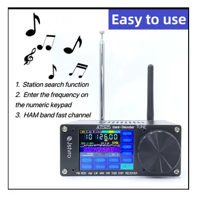 New ATS25Max RDS Function Decoder Si4732 Full-Band Radio Receiver with Spectrum Scanning DSP Rec