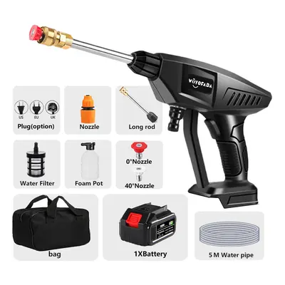 (one big battery) 30Bar Cordless High Pressure Car Washer Electric Spray Water Gun Portable