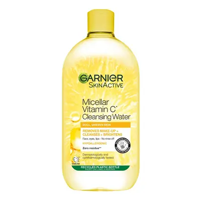 Garnier Micellar Vitamin C Water For Dull Skin 700ml, Brightening & Glow-Boosting Face Cleanser 