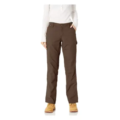 carhartt Womens Rugged Flex Loose Fit canvas Work Pant Dark Brown Plus